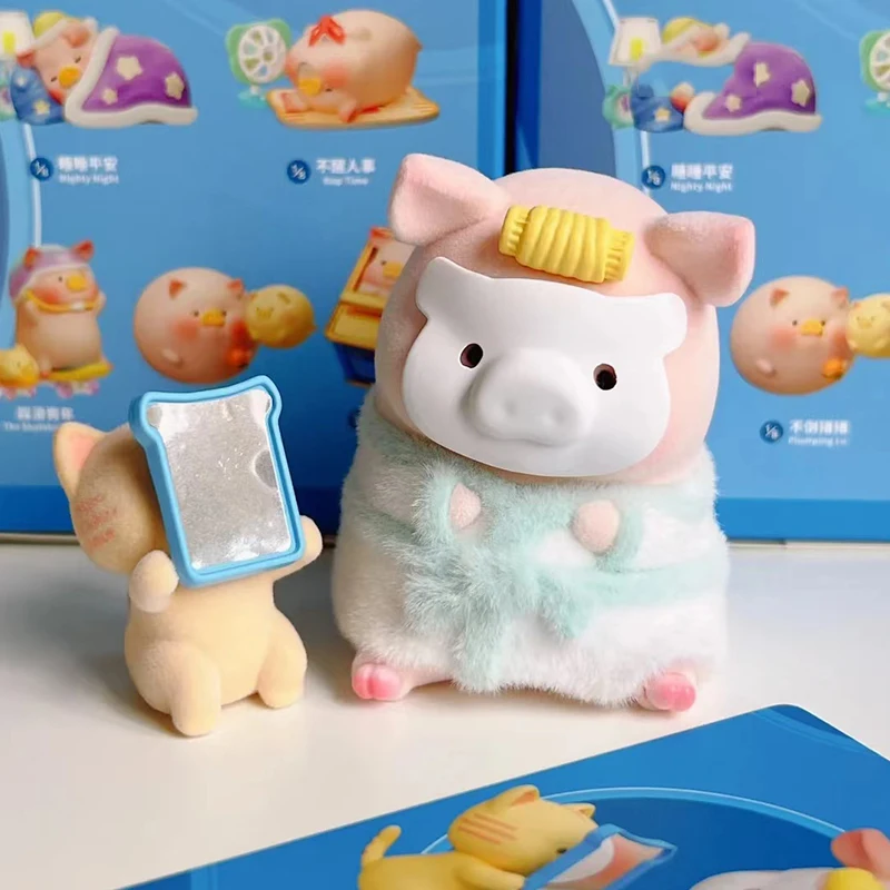 52 لعب جديد لولو خنزير المرتبطة صندوق أعمى يومي لطيف أنيمي الشكل دمية سطح المكتب غرفة المنزل حلية جمع نموذج لعب طفل هدية