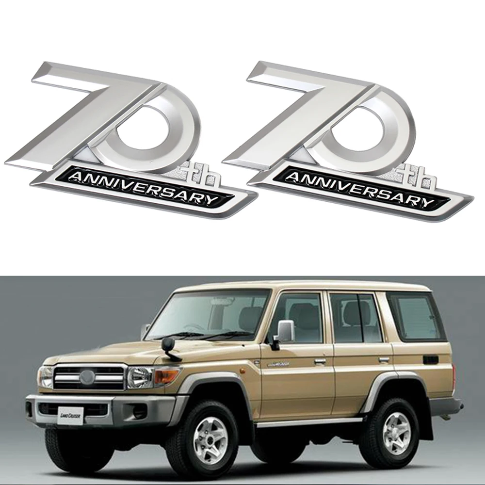 2pcs For Toyota Land Cruiser LC70 LC76 LC77 LC79 FJ70 FJ76 FJ77 FJ79 FJ80 PickUP Side Fender 3D Chrome Emblem Badge Sticker Trim