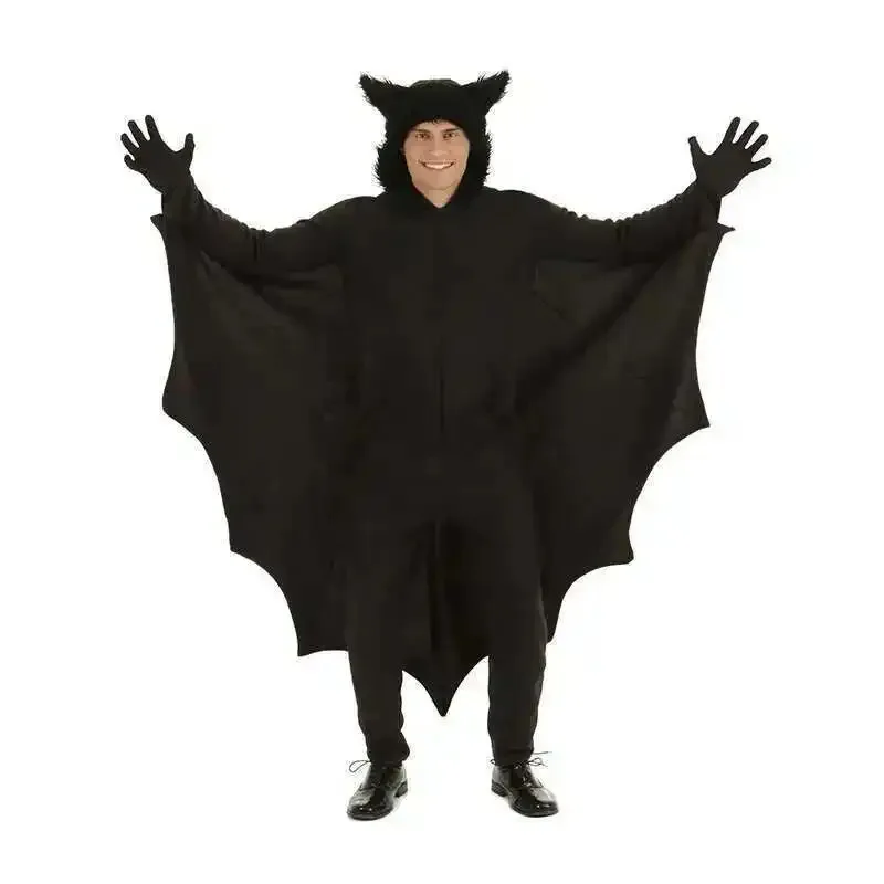 S-4XL hombres mujeres familia de vampiros niños Cosplay disfraces de murciélago vestido elegante Halloween monos para padres ropa de bruja guantes mb.3
