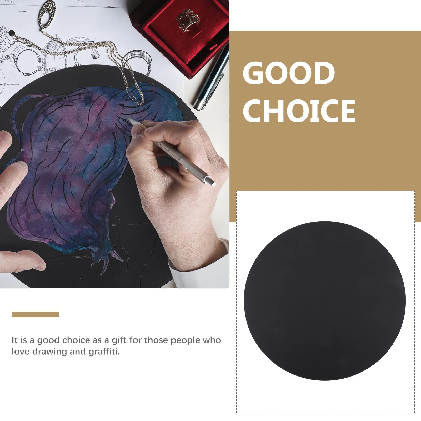 

50Pcs Thickened Round Mandala Painting Paper Slices Perfect Gift for Artists Drawing Paperboard Art Paper Card