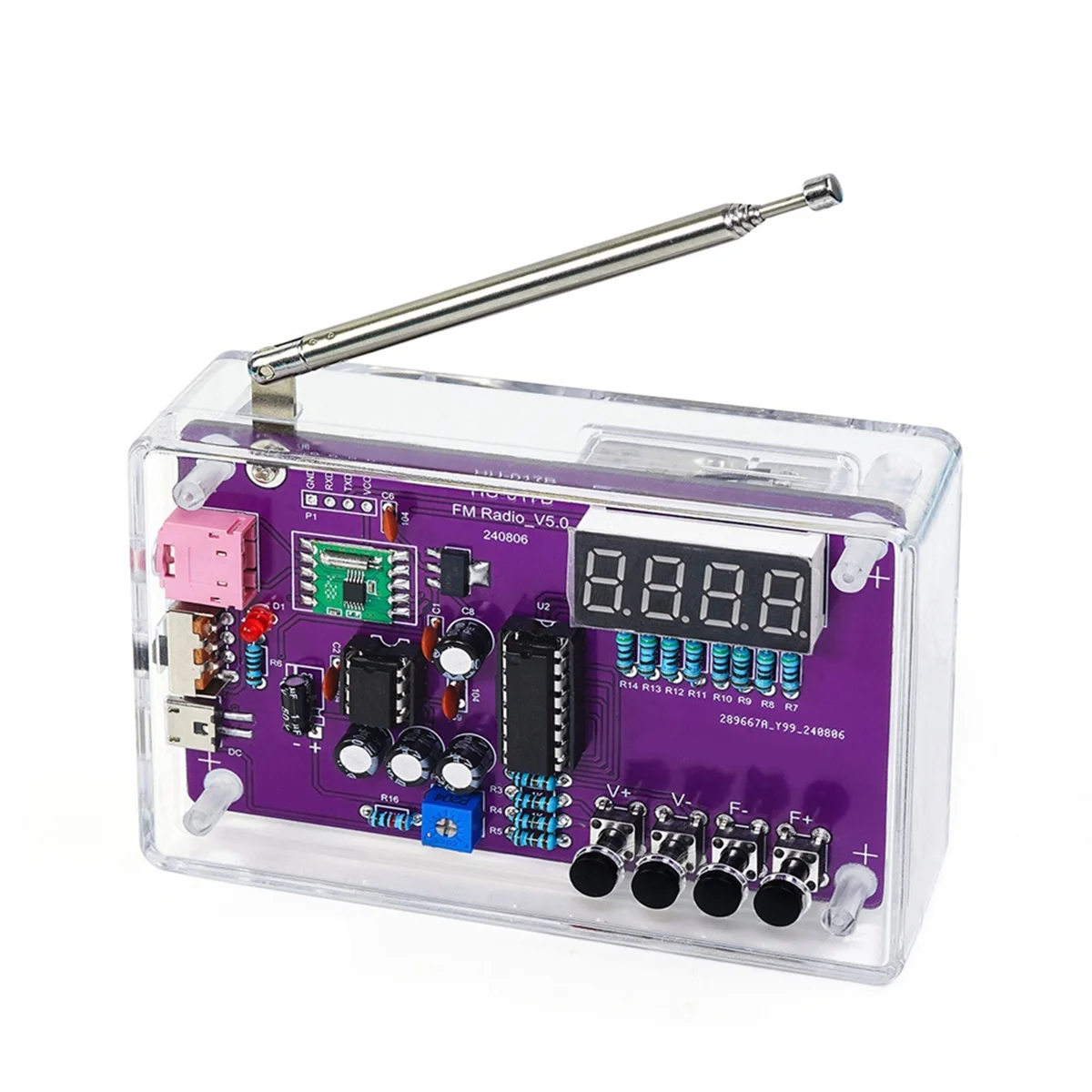 IYBBW-FM Radio RDA5807 DIY Kit Electronic Adjustable 87-108MHz Display Soldering Practice DIY Electronic Components Kit