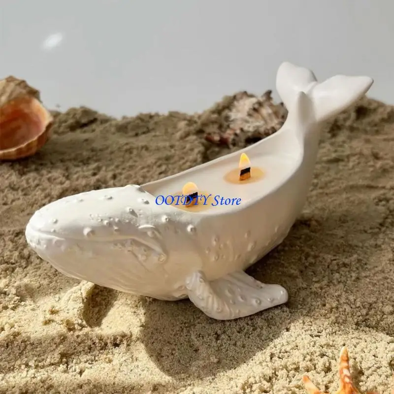

367A Creative Whale Candlestick Mold Pen Holder Flower Pots Silicone Mould