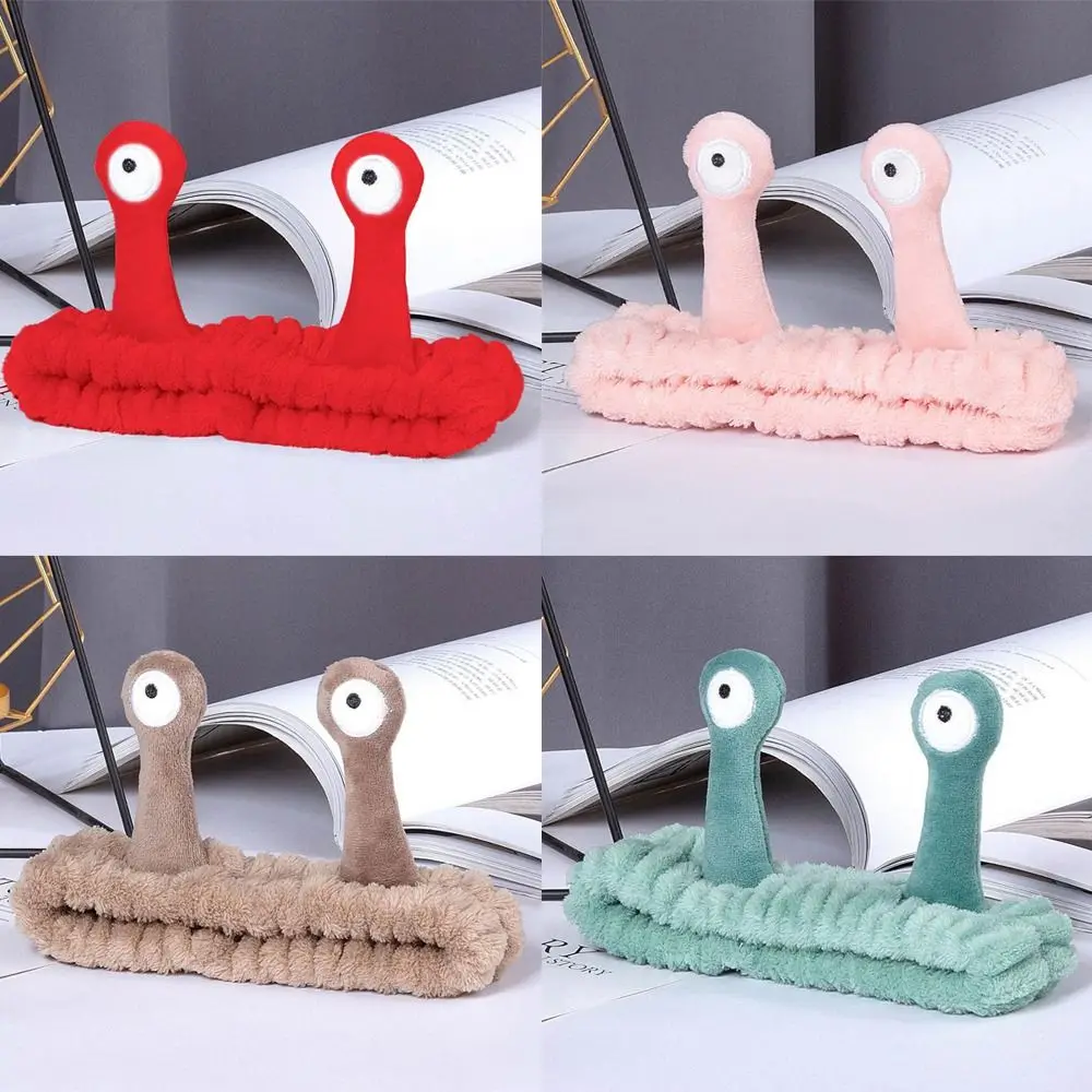 Hair Accessories Coral Fleece Cartoon Snail Headband Make up Skin Care Face Wash Hairband Elastic Spa Hairband Women Girl