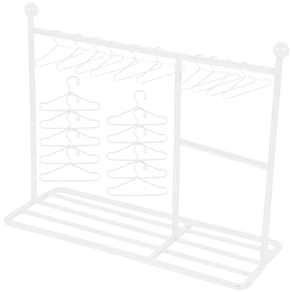 

Набор из 21 миниатюрной металлической вешалки для одежды, органайзер для миниатюрной одежды, идеально подходит для аксессуаров для кукольного домика