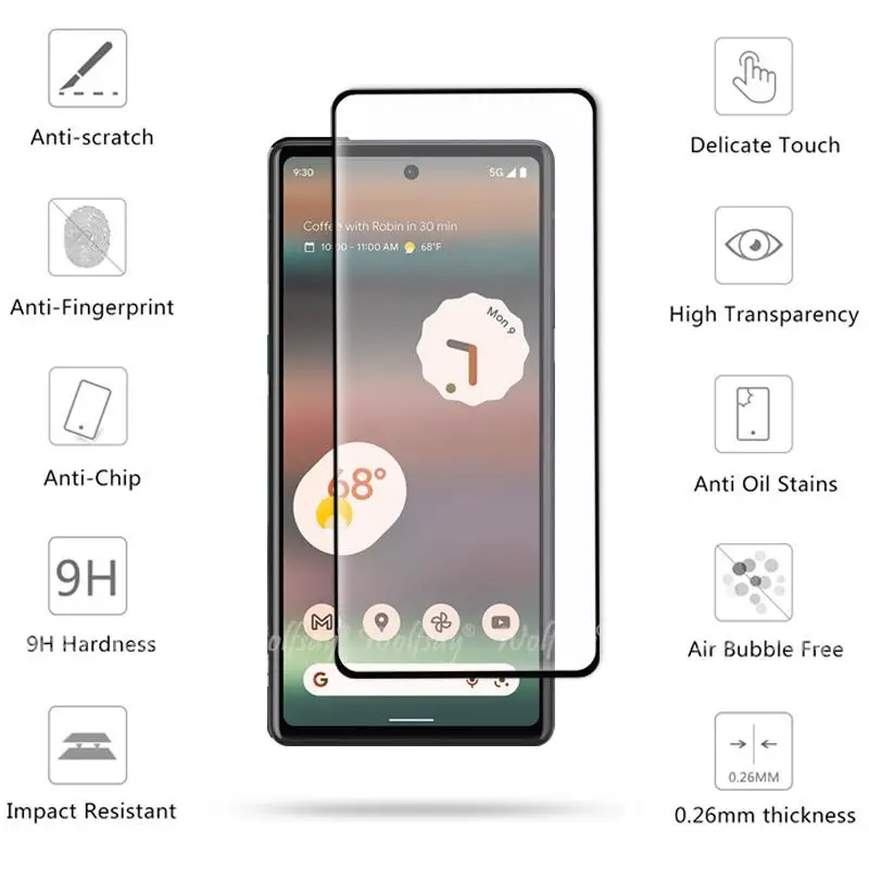 For Google Pixel 6A Glass For Google Pixel 7 Tempered Glass Screen Protector Camera Film For Google Pixel 7 6A 6 5A 4A Glass