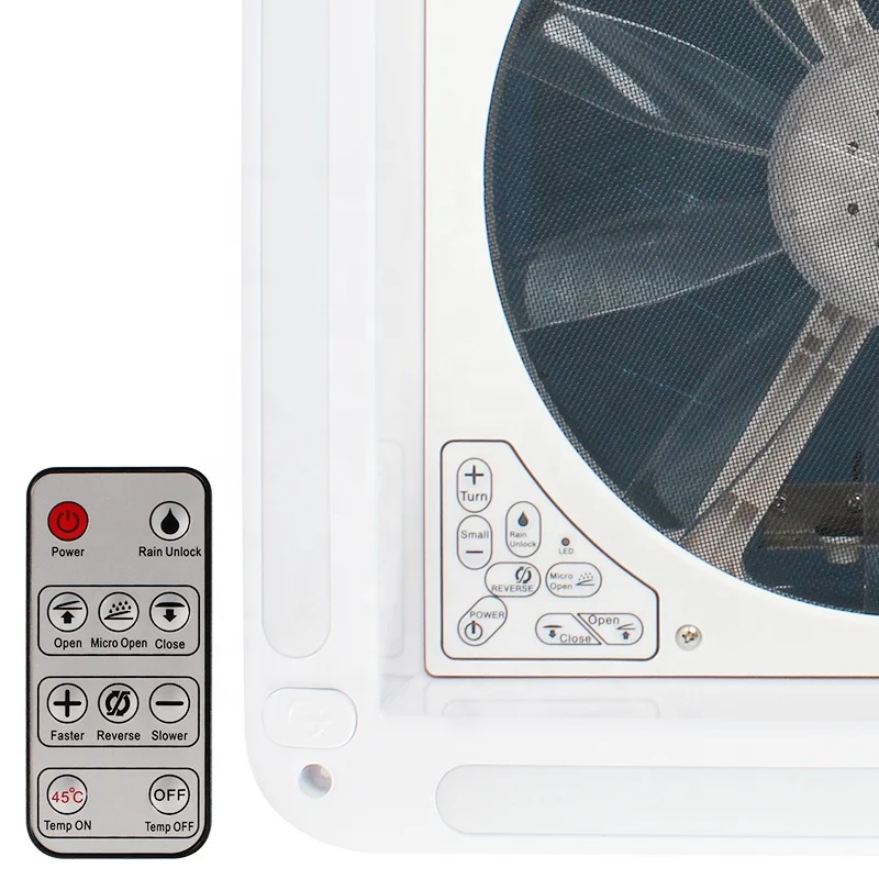 OEM 340 مللي متر 14 بوصة 12 فولت التحكم الإلكتروني مع ضوء LED ولوحة اللمس التحكم عن بعد المضادة للأشعة فوق البنفسجية RV فتحة سقف تخييم تنفيس #5