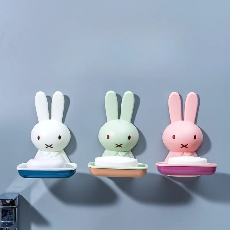 Hot Cartoon Miffy Series Soap Box Exquisite Creativity Suction Cup Wall Mount Bathroom Soap Box Household Goods