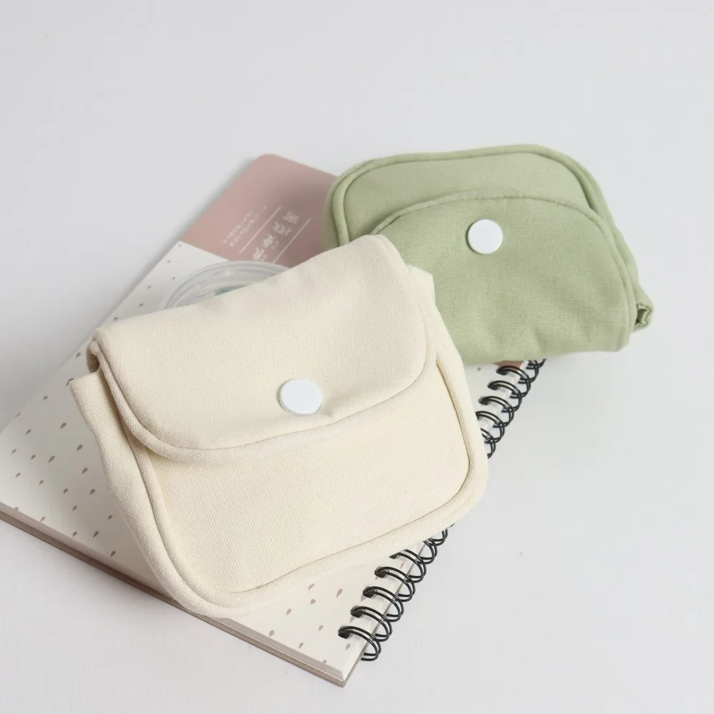 Portable Coin Purse New Solid Color Mini Cash Wallet Lightweight Cotton Headphone Bag Women Key Pouch Travel Card Holder