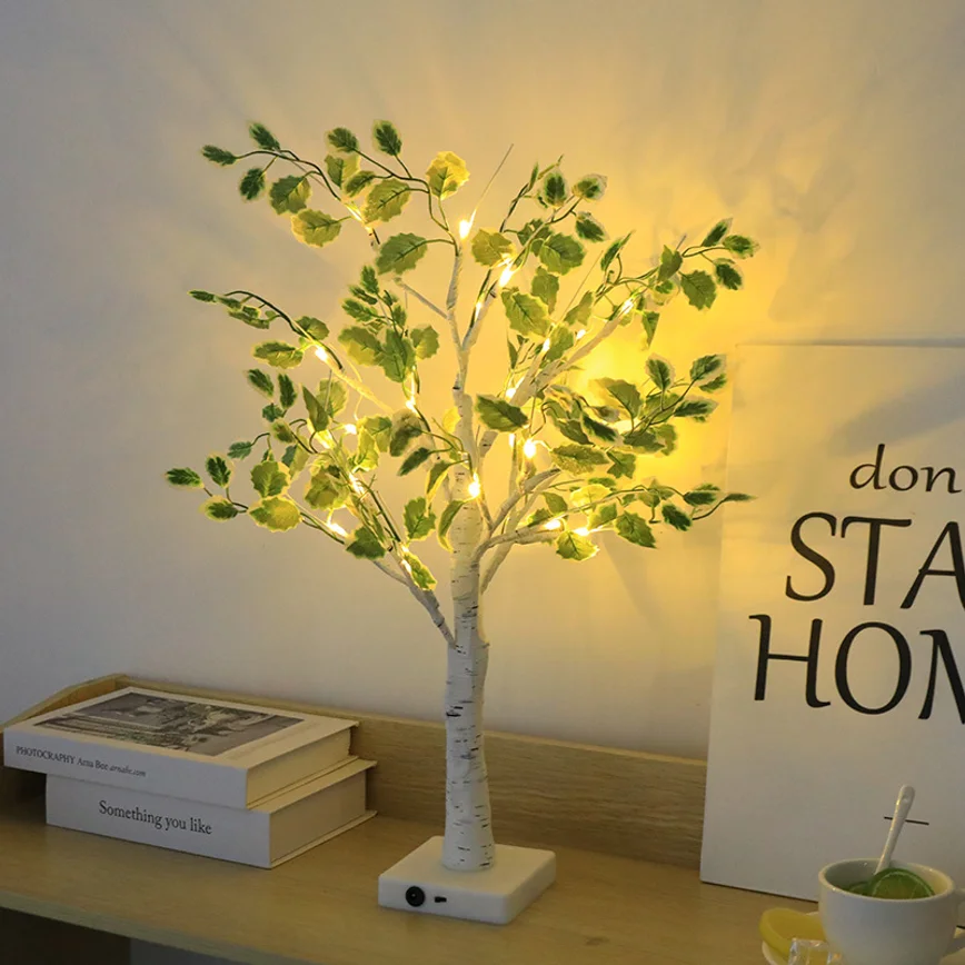 LED Light Up Tree Lamp Home Decor Festival Party Night Light Styling Tree Decorative Light