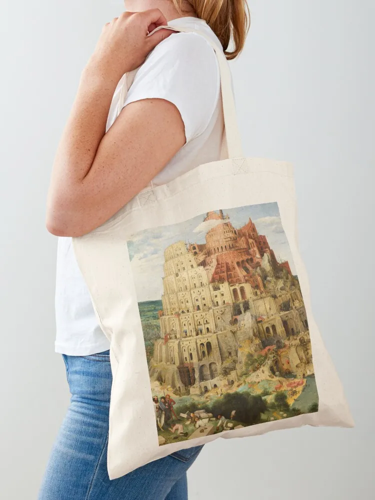 

Pieter Bruegel the Elder The Tower of Babel (Vienna) Tote Bag Women's shopping bag large size bags Custom bag the tote