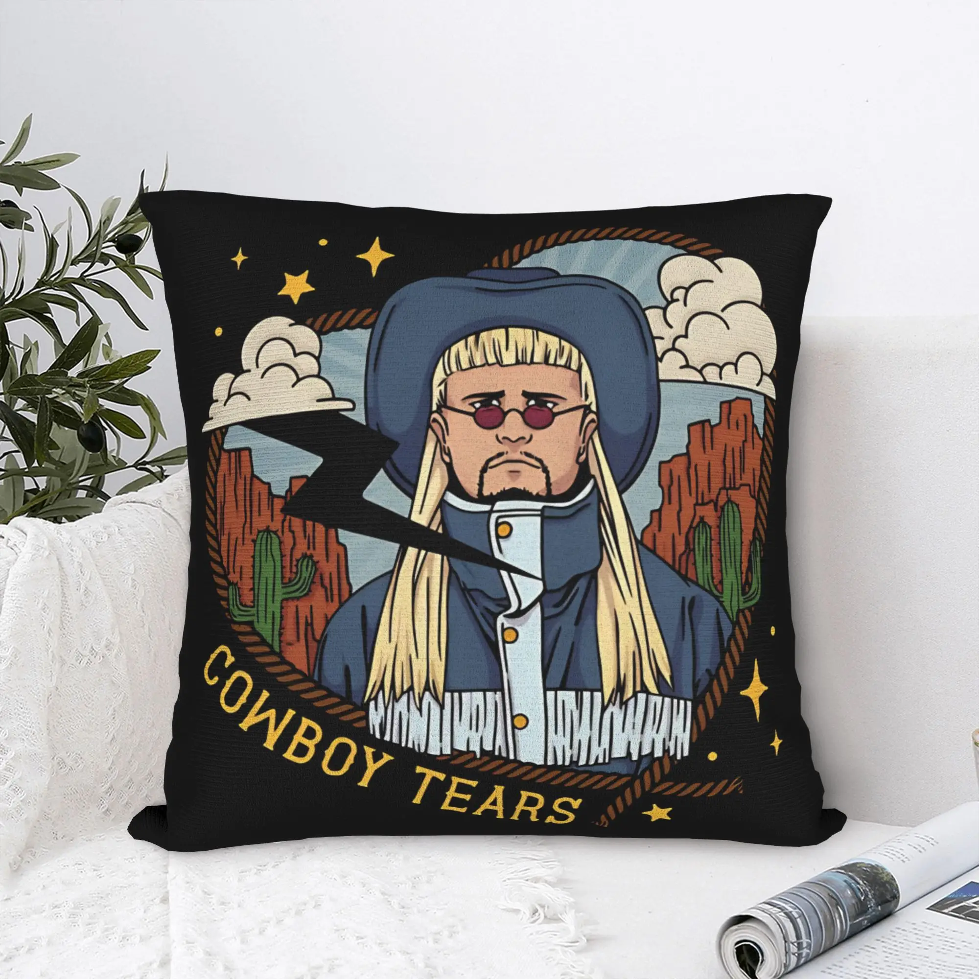 Oliver Tree Cowboy Tears Square Pillowcases Polyester Home  Cushion Cover Funny Decor Pillow Cover 45*45