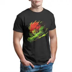 Blanka Street Fighter Vintage Video game Retro Arcade game mens clothes Plus size 100% cotton Printed t-shirt for men