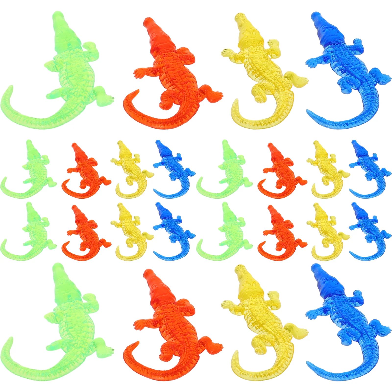 24 Pcs Vent Soft Rubber Toy Interesting Stretchy Household Sticky Elastic Crocodile Shaped Childrens Toys