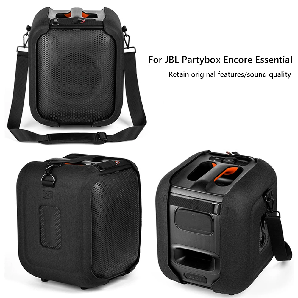 EVA Travel Carrying Cover Portable Speaker Protective Case with Shoulder Strap Base for JBL Partybox Encore Essential Speaker