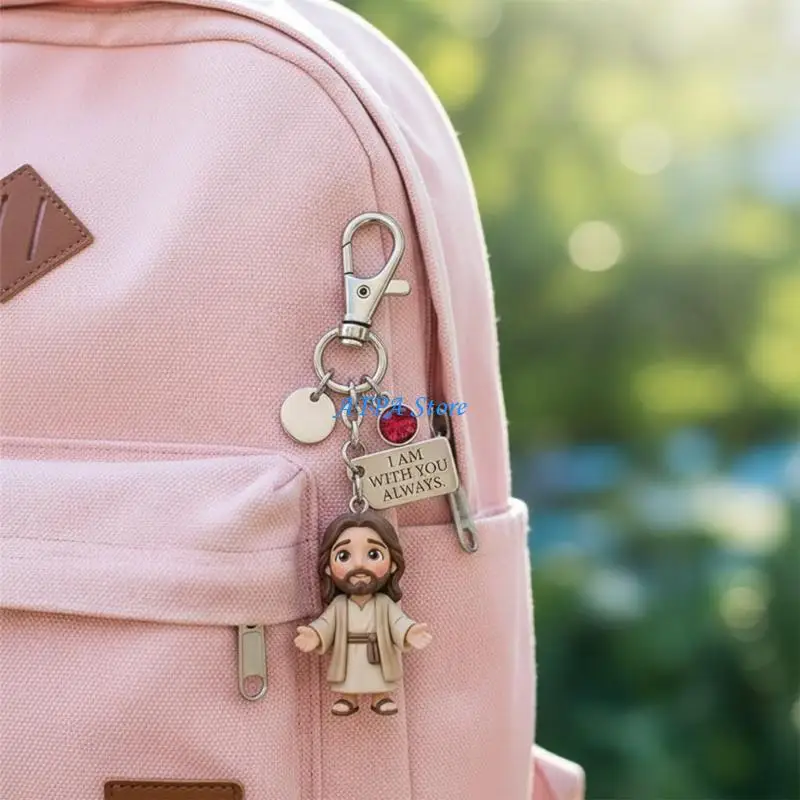 U13C Inspirational Faith Charm with Engraved Plate Suitable for Backpack Carry Use