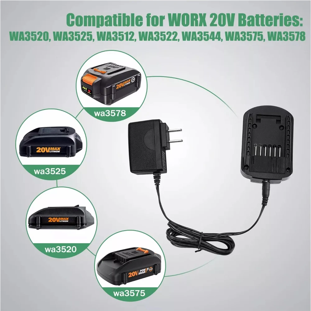 WA3732 for Worx 20V Split Charger Suitable for 20V Li-ion Battery Power Tool Overcharge Protection