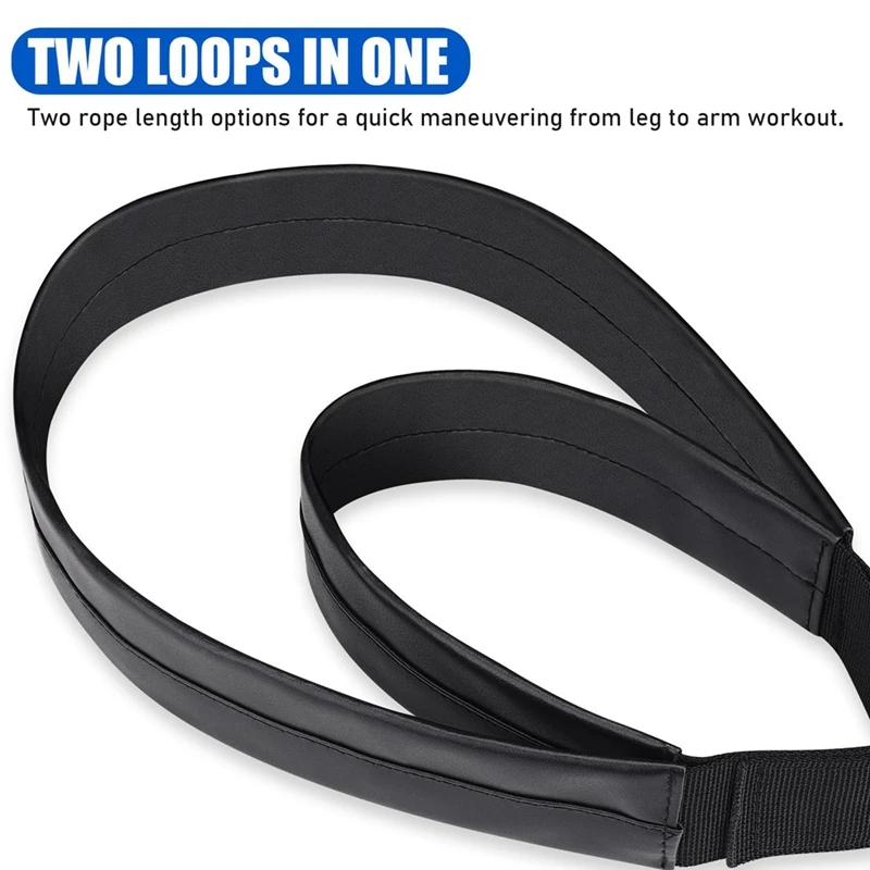 2PCS Pilates Straps Set Pilates Double Loop Straps Kit For Reformer, Fitness D-Ring Straps Double Loops Padded