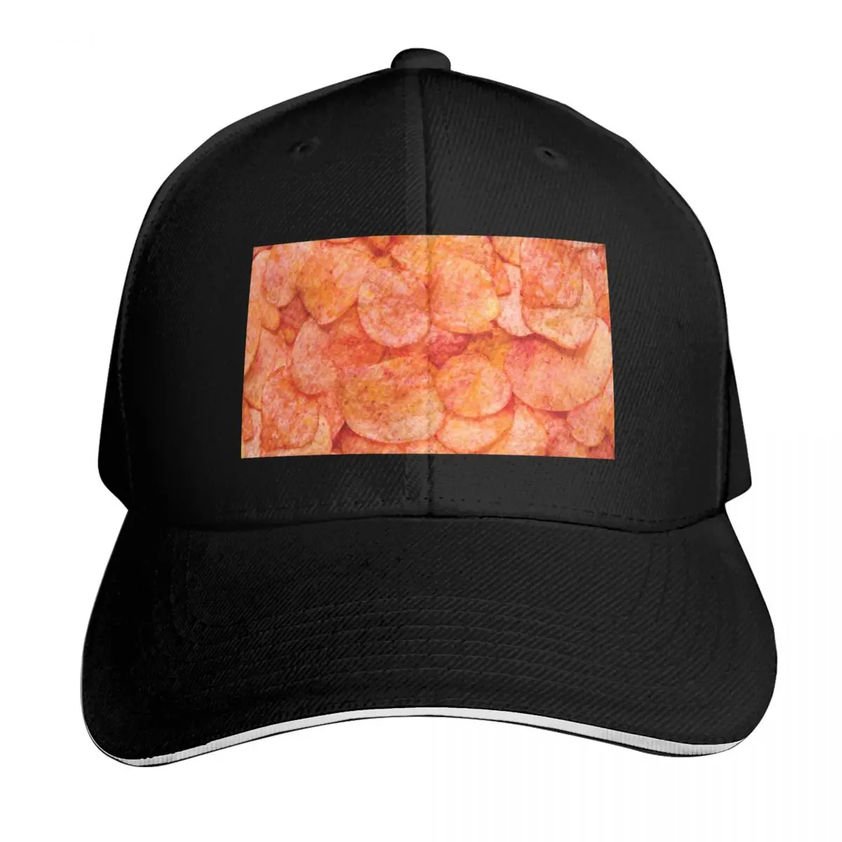 Ketchup-Kartoffelchips, Snack-Food, Fotomuster, Baseballkappe, Visier, Derby-Hut, Sonnenkappen, Streetwear, Herren, Damen