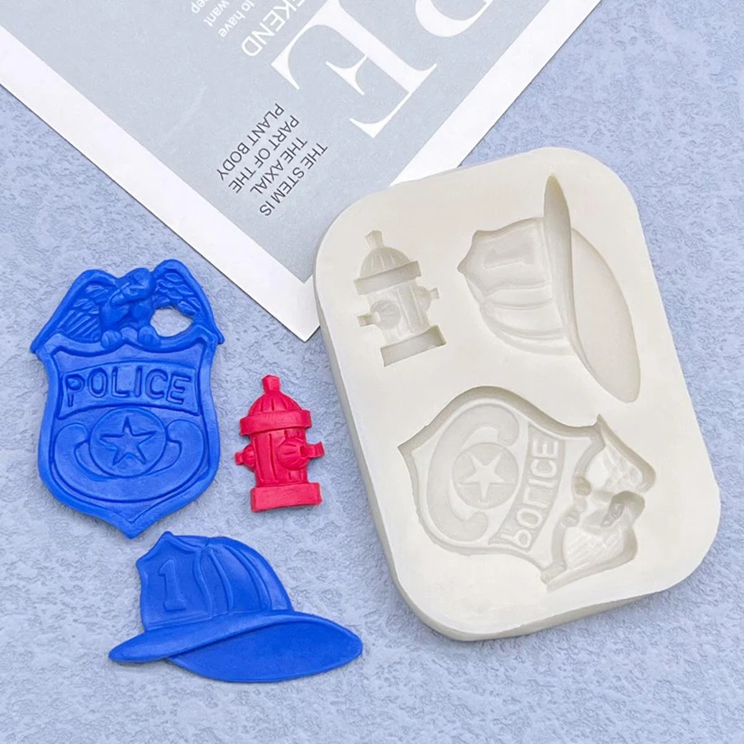 Fireman Cap Hat Hydrant Silicone Cake Baking Mold Sugarcraft Chocolate Cupcake Resin Tools Fondant Decorating Tools