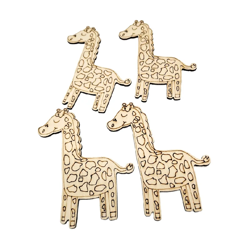 10 pezzi ritagli di legno non finiti animali da Zoo in legno Zebra giraffa elefante rinoceronte per bambini decorazioni per la casa fai da te