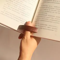 Marcapáginas de pulgar de madera para lectura con una mano, soporte de página de libro de apoyo, marcador conveniente para amantes de los libros de oficina