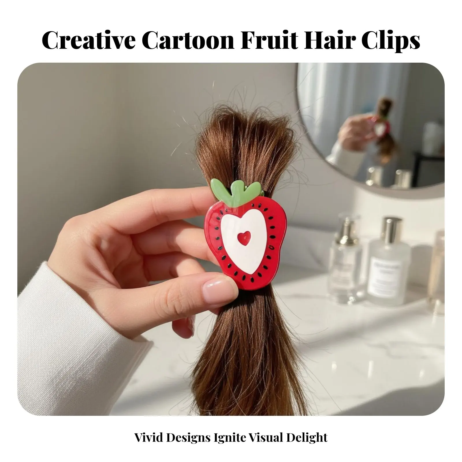 

Fruit Shaped Hair Barrette Korean Design Food Novelty Jaw Clasp Cartoon Food Hair Clasp Fun Design Cute and Pretty