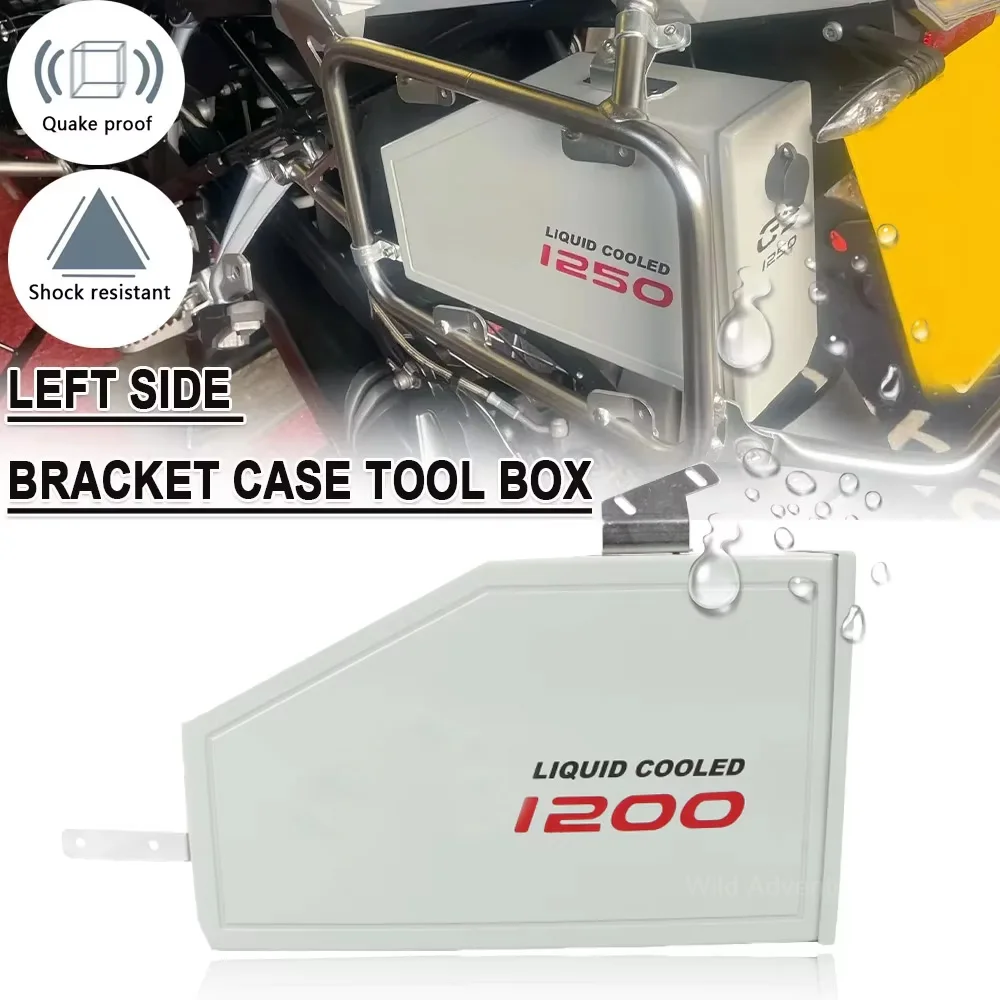 

Ящик для инструментов для мотоцикла для BMW R1250GS ADV R 1250 GS R1200GS/Adventure LC GS1200 2013-2023, алюминиевый левый боковой кронштейн, ящик для инструментов