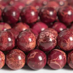 Natural stone Scarlet Red SeaSediment Imperial Jasper Grade AAALooseBeads RoundShape Size Options4/6/8/10/12mmfor Jewelry Making