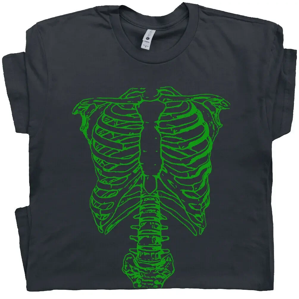 

Green Skeleton T Shirt Vintage Spinal Tap Spine Ribs Movie Tee 70s 80s Halloween