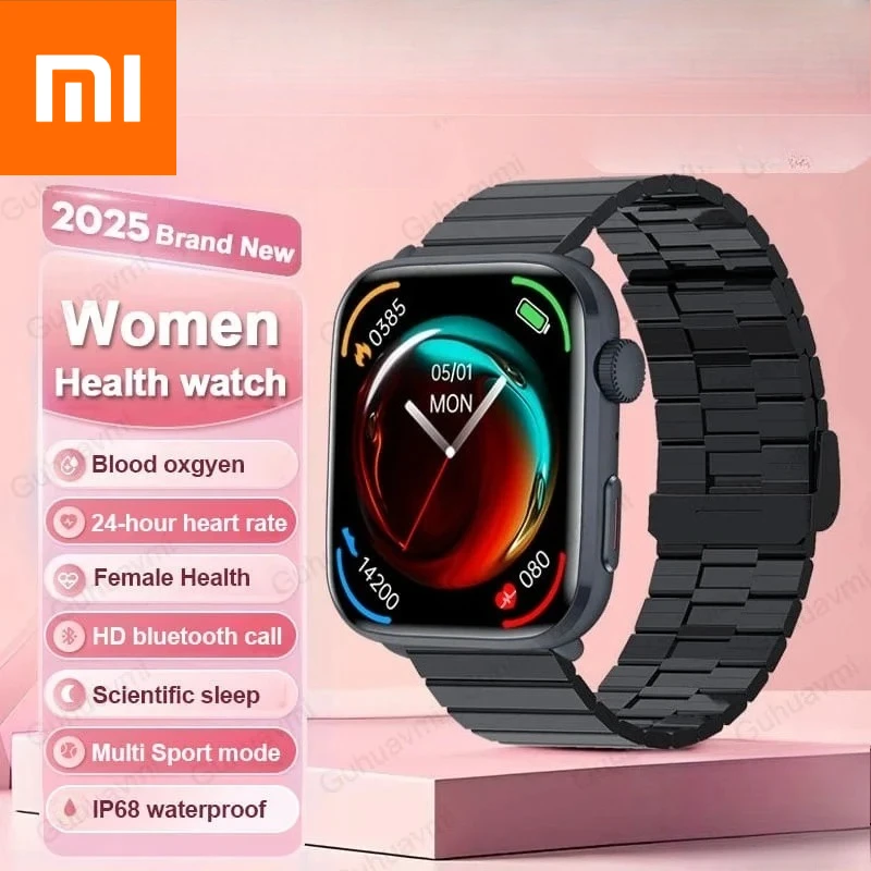 

Новинка 2024 года, женские умные умные часы Xiaomi AI с диагностикой, HRV + PPG, кровяное давление, кислород в крови, монитор здоровья, IP68, NFC, умные часы