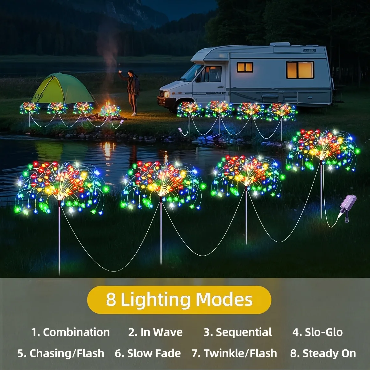 8PCS Solar Firework… - image