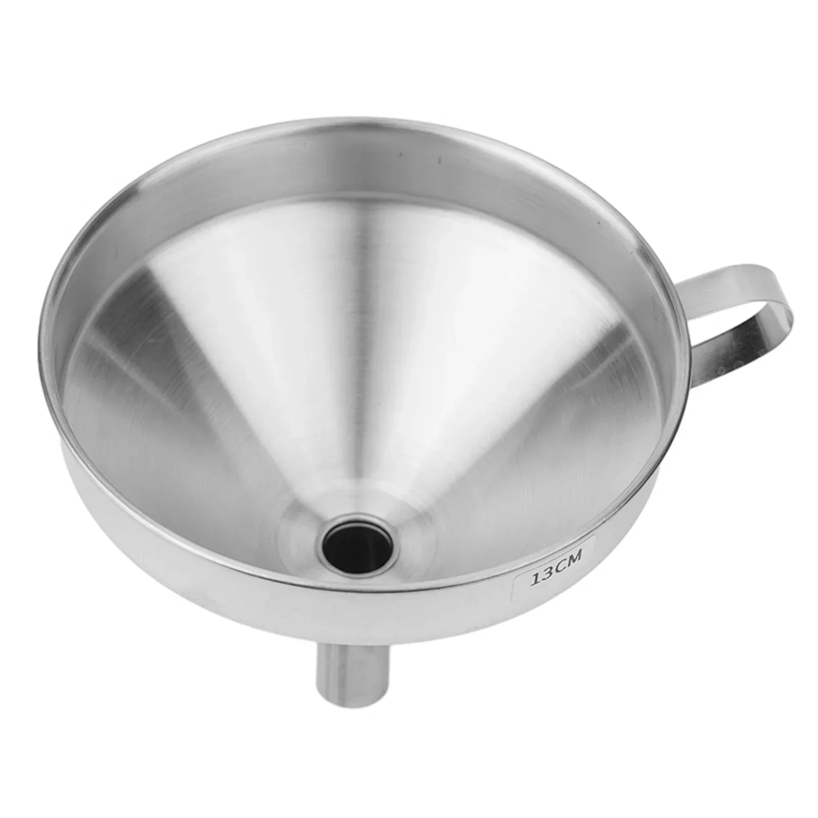 Stainless Steel Funnel for Everyday Kitchen Use Robust Construction Convenient Side Handle for Pouring Liquids Fine Grains