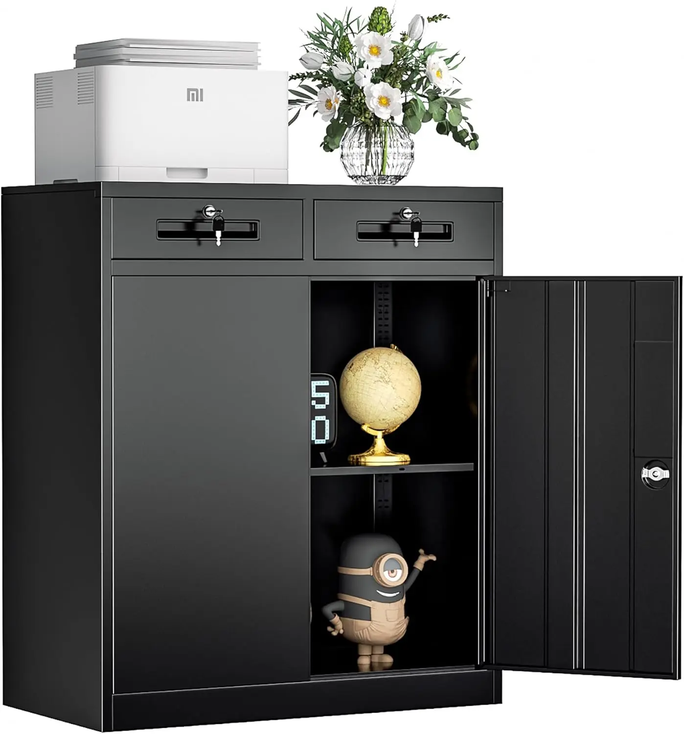 Intergreat Metal Storage Cabinet With 2 Drawers,36