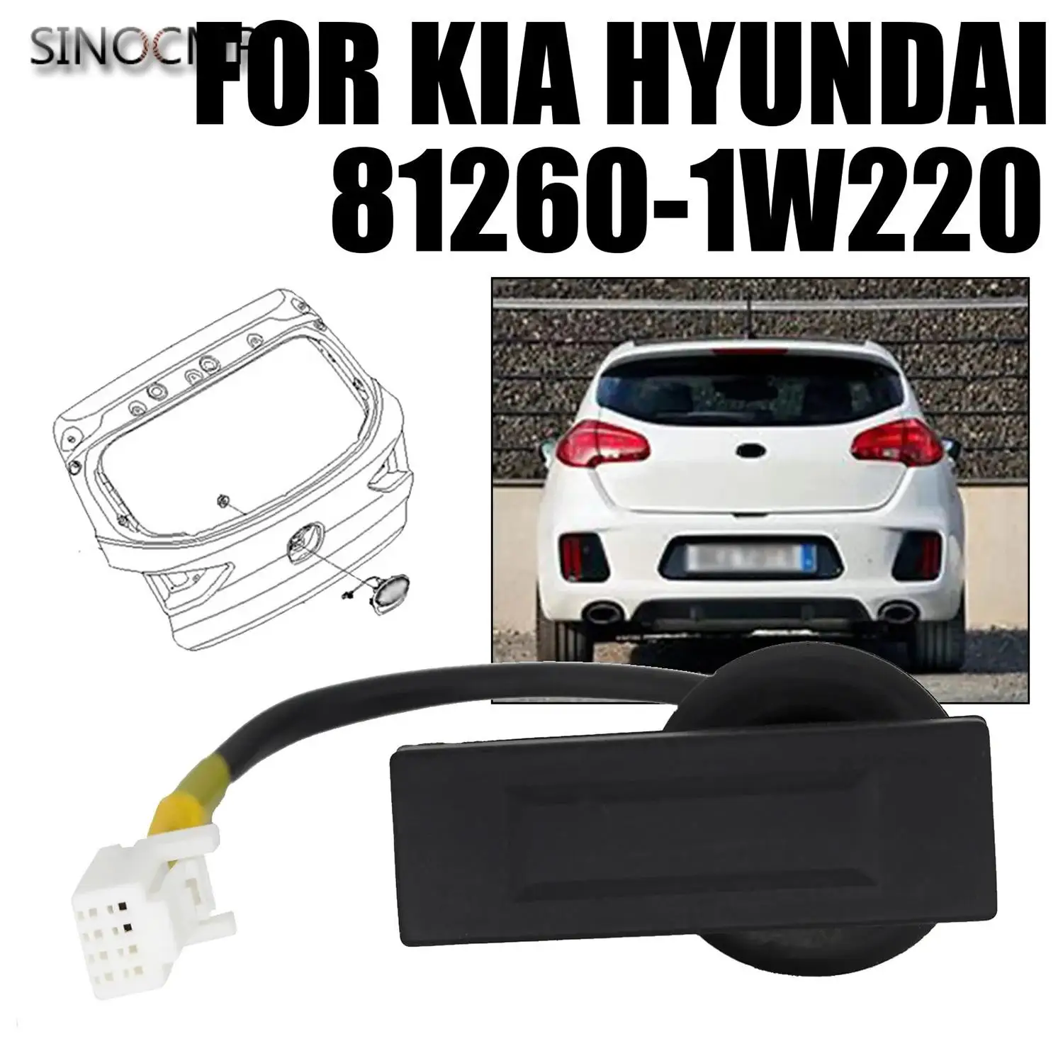 

Rear Trunk Lid Lock Release Handle Switch 81260-1W220 For Kia Rio Pride 2012-2017 For Hyundai i30 FD 2007-2011 Open Button