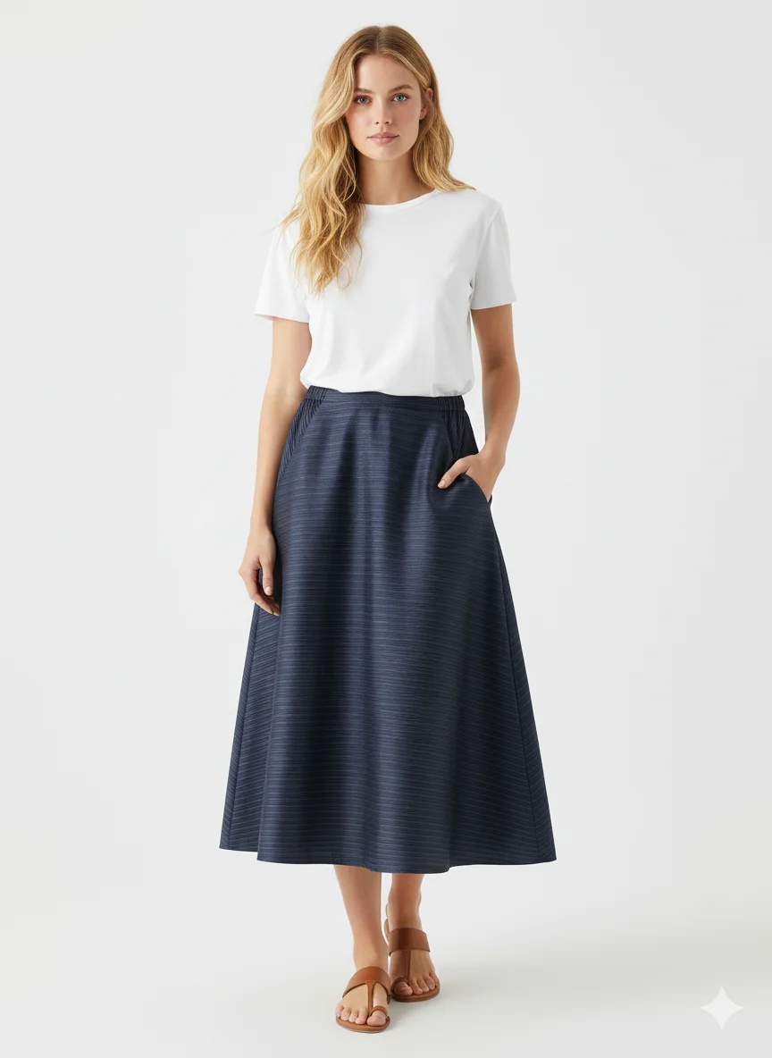 Miyake Pleated 2026 Spring New Temperament and Elegant Pure Color Pleated Half-body Skirt Elastic Waist Mid-length Skirt Pleats