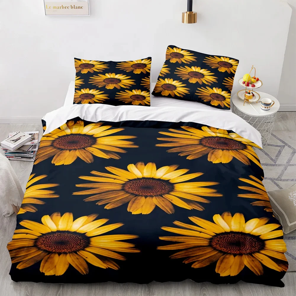 

Sun Flower Bedding Set Single Twin Full Queen King Size Sunflower Bed Set Aldult Kid Bedroom Duvetcover Sets 3D Print Women Gift