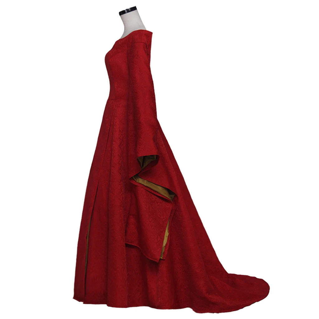 TV Cersei Lannister Cosplay Costume Women's Red Dress Royal Court Queen Walking Outfits Halloween Carnival Party Ball Gown view 4