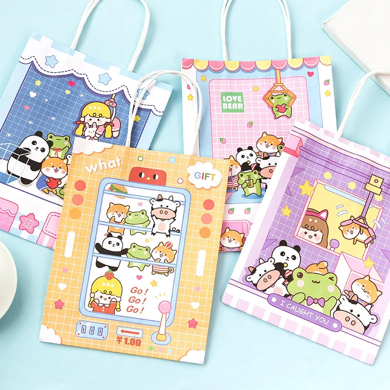 Doll Machine Handbag Cute Children Environmental Protection Paper Bags Animal Gift Bag Shopping Bag for Girl Hot