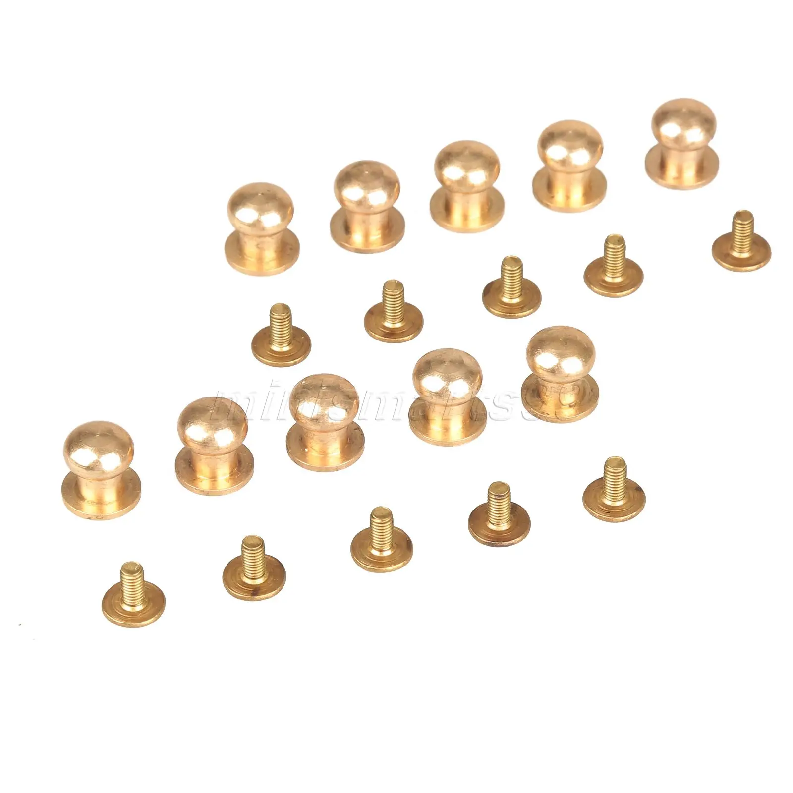 10pcs 5/6/7/8/9/10mm Solid Brass Belt Bag Screw Rivet Knob Round Button Chicago Screw In Button Studs Leather Craft Accessories