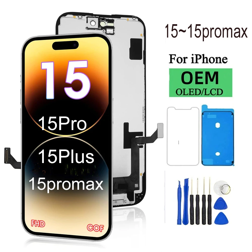 incell dla Iphone 15 Pro 15 Plus wyświetlacz LCD ekran dotykowy Digitizer zgromadzenie dla Iphone 15 15 Pro Max wymiana ekranu LCD