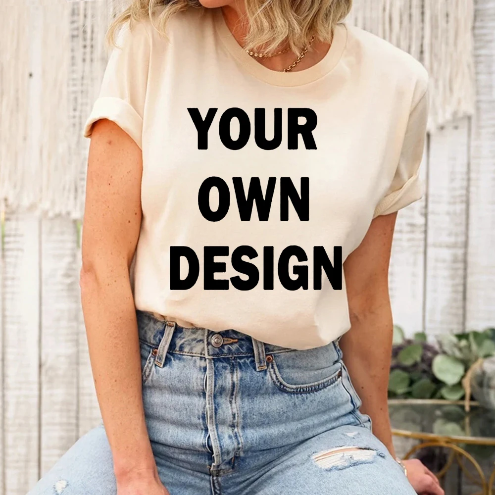 Custom DIY Your Photo Your Logo T-shirt Customized Print Short Sleeve T Shirt