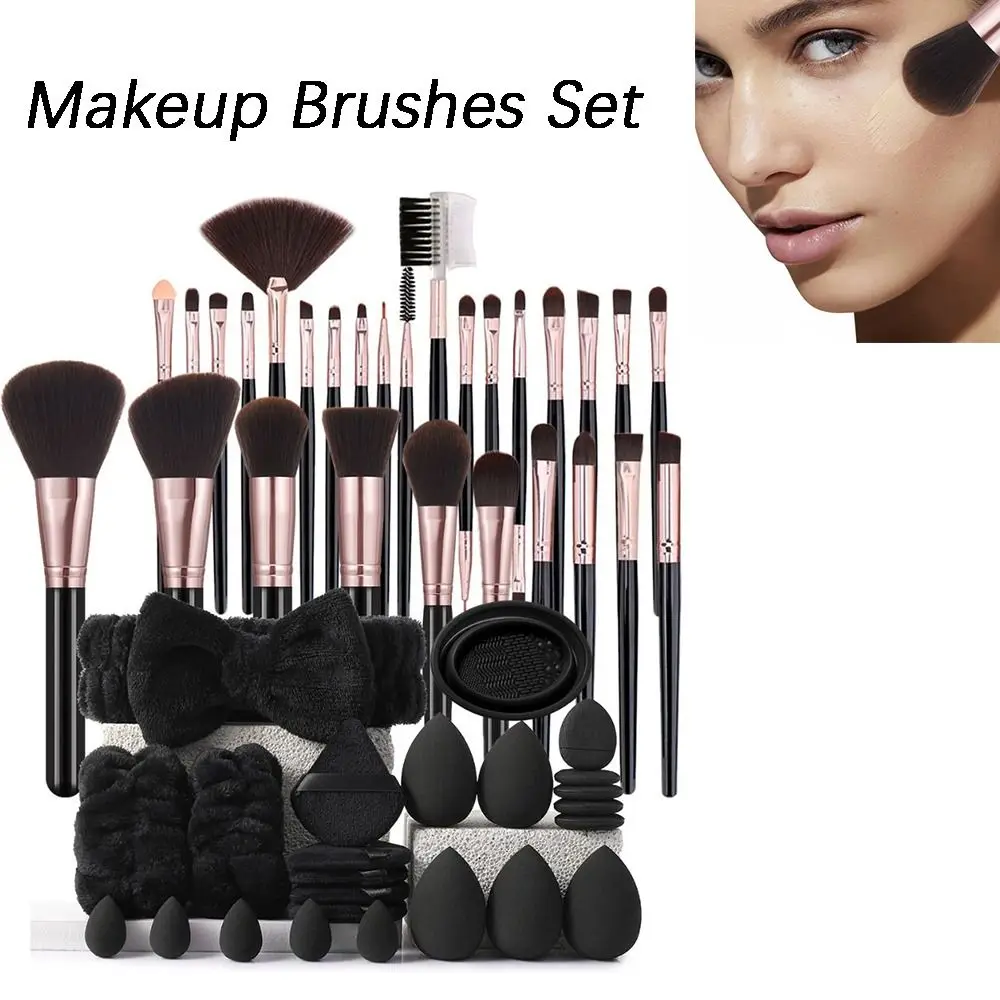 Ensemble de pinceaux de maquillage bouffantes de poudre, 39 pièces, outil de beauté, Kit d'outils cosmétiques portables, pinceaux de mélange, brosse de fond de teint, ensemble d'outils de maquillage
