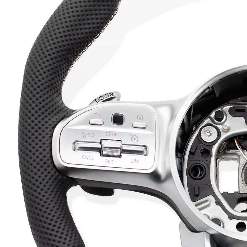 Modified Car Steering Wheel White Stiching for Mercedes Benz C250 e300 W166 W204 W205 W212 W213 W447 C63s C450 e53 gla45 E300d