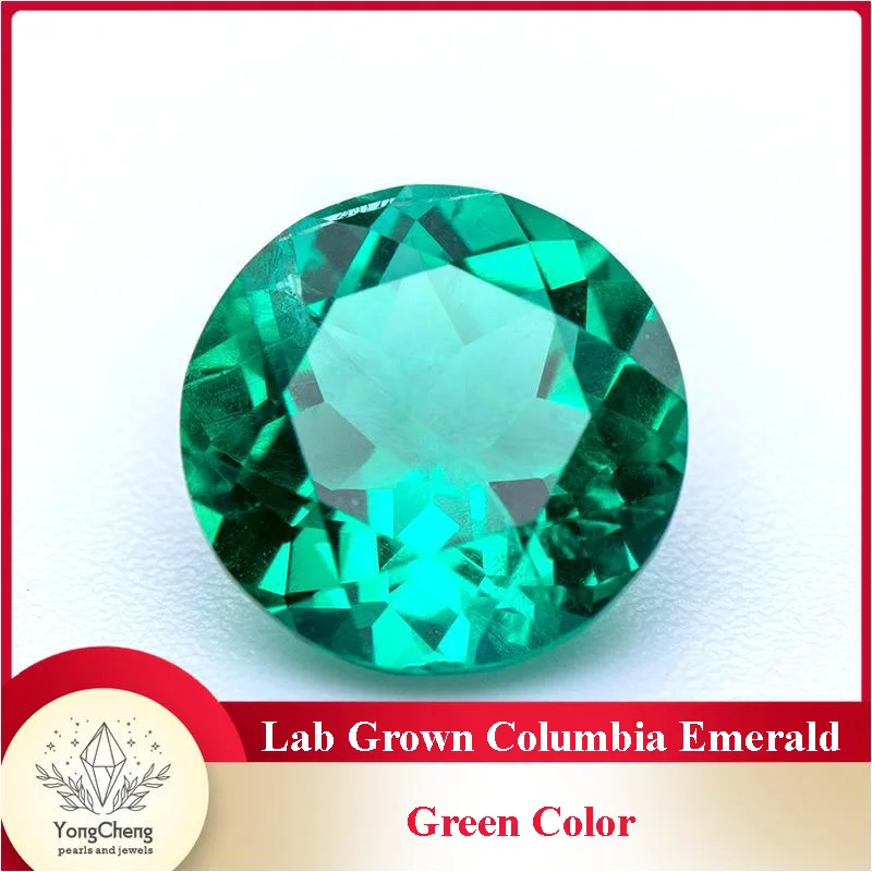 

Lab Grown Round Shape Columbia Emerald Green Gemstone for Charms Jewelry Rings Earrings Making Selectable AGL Certificate