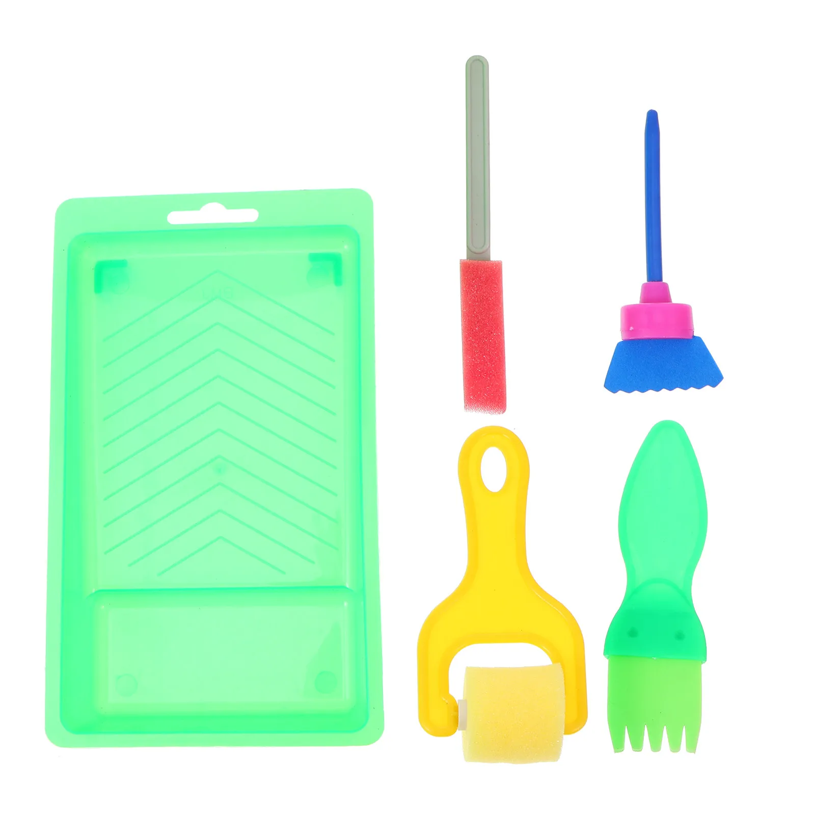 

2Sets Stamp Sponge Brushes Drawing Soft Sponge Painting Brush Light Plastic Handle DIY Art Craft Tools Washable