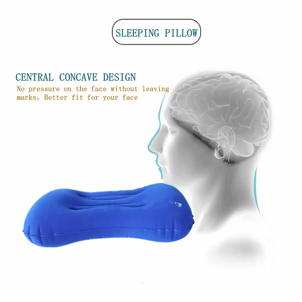 Portable Comfortable Inflatable Pillow, Camping Pillow, Pool Pillow, Ultra Soft Car Pillow for Neck and Lumbar Support