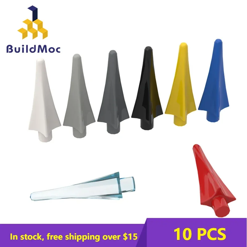 

10PSC Moc Bricks 24482 Four-Edged Spikes For Building Blocks Parts DIY Construction Christmas Gift Toys Compatible with Brand