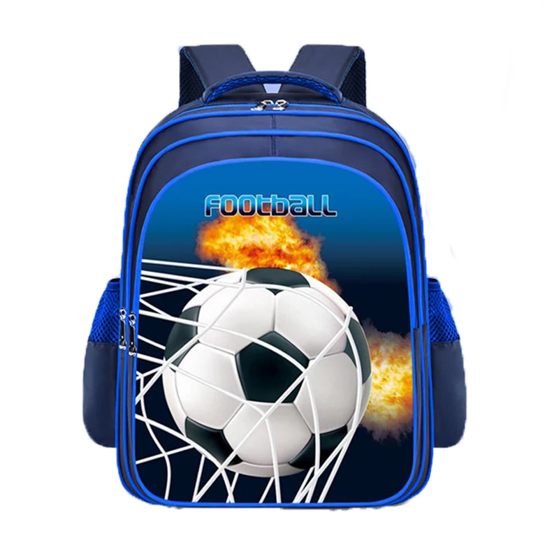 حقيبة ظهر زرقاء بنمط مباراة كرة القدم للأطفال ، حقيبة كتف للأطفال ، حقيبة مدرسية ، هدية بوتيك ، أولاد وبنات ، موضة #1