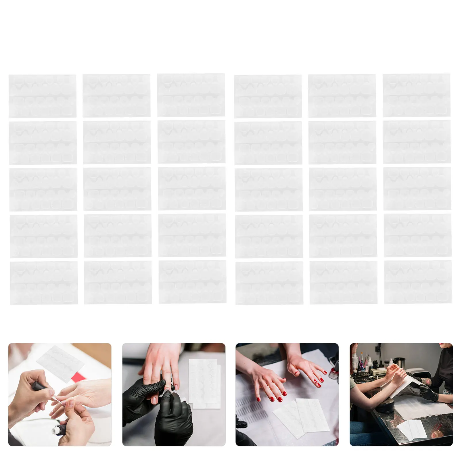 

15 Sheets Self-Use Manicure Glue Stickers Transparent Adhesive Nail Tips for Nail Art Design Elegant Shiny Artificial Nails