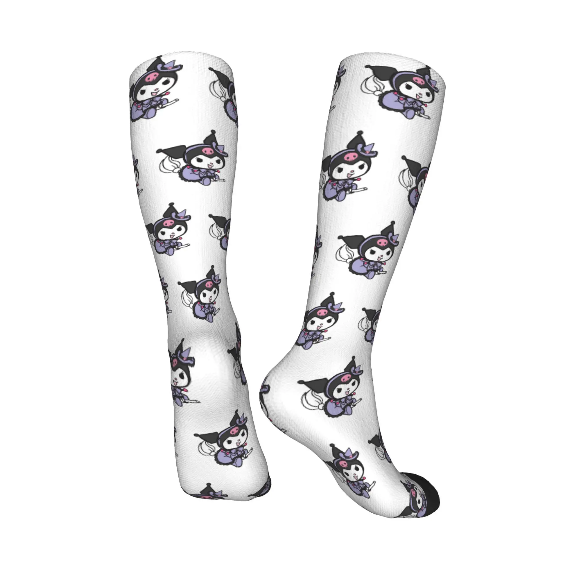 Kuromi Womens Girls Stockings Hello Kitty and My Melody Print Compression Gifts Over Calf Socks